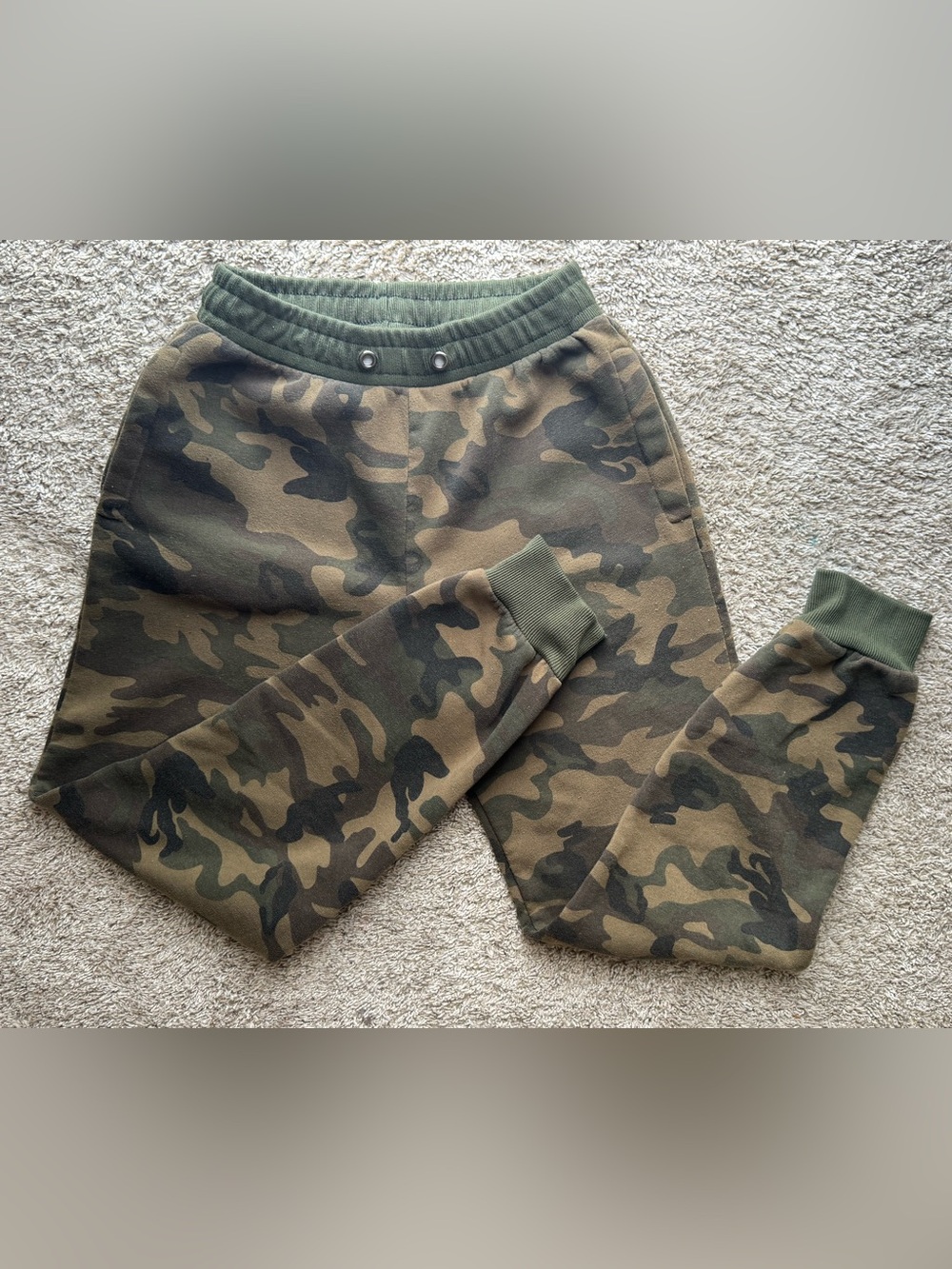 Galaxy by Harvic Camo Fleece Jogger Sweatpants Green Brown Camouflage Size M